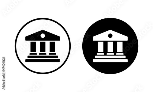 Bank icon vector illustration. Bank sign and symbol, museum, university
