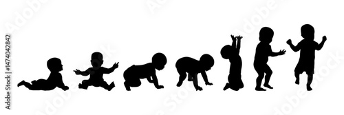 baby development stages silhouettes