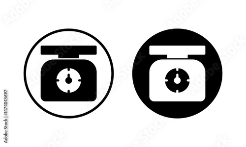 Scales icon vector illustration. Weight scale sign and symbol