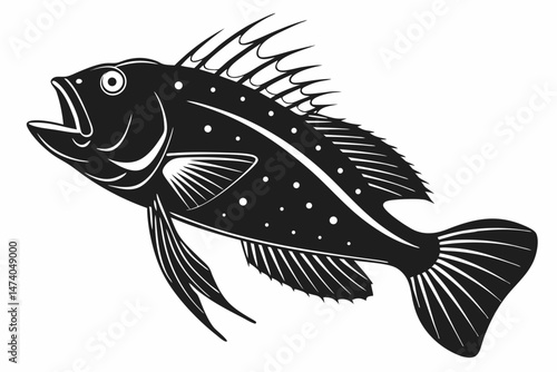 blenny sihouette black vector