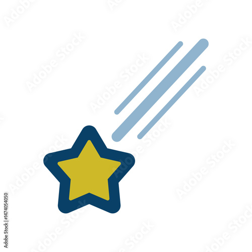 流れ星のアイコンイラスト