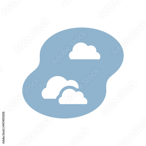 空に浮かぶ雲のアイコンイラスト