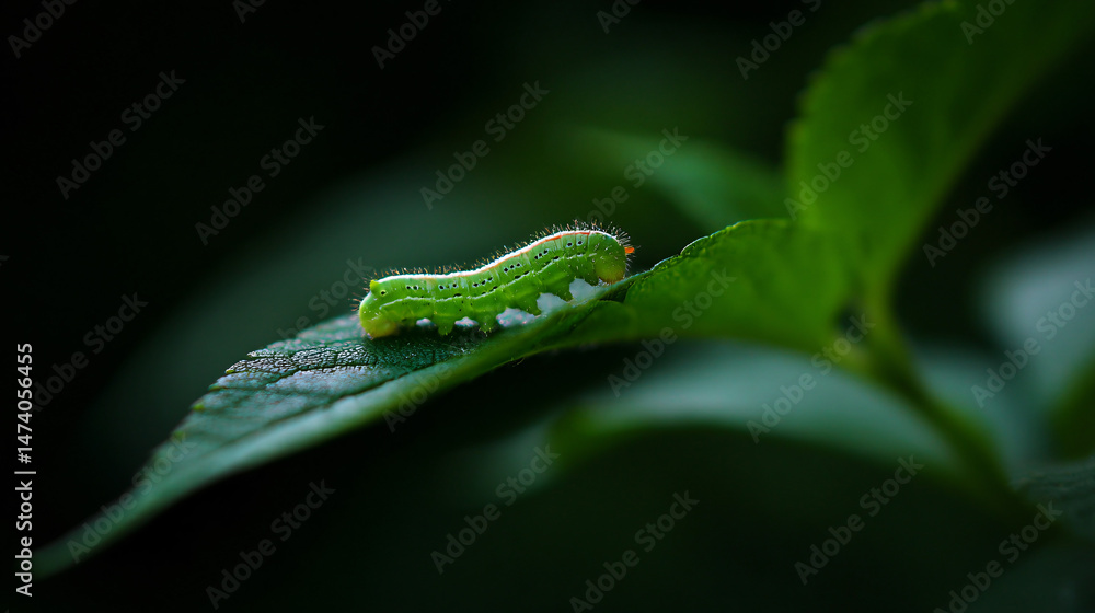 Green caterpillar on a paging Green caterpillar on a paging