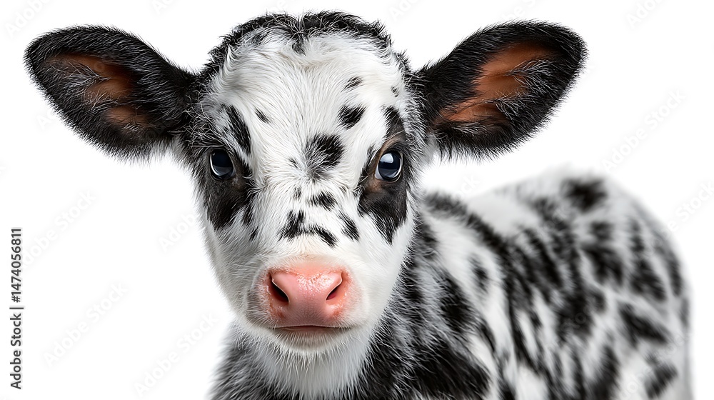 Obraz premium Adorable Belted Galloway Calf with Studio Shot.
