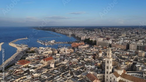 aerial view of the Metropolitan City of Bari, Apulia region of Italy