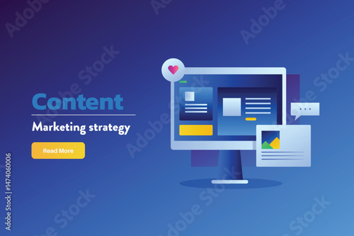 Strategic approach to creating and distributing valuable content to attract, engage, and retain a target audience. Content marketing vector concept.