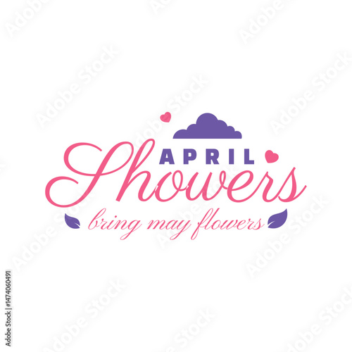 April shower lettering vector design