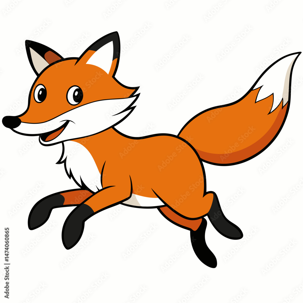 Obraz premium Dynamic Fox Jump Vector Art