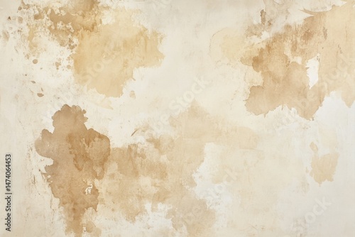 Aged paper with irregular stains and discoloration.  A textured surface of varying shades of beige and light brown