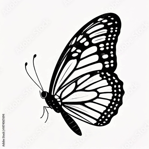 Black Silhouette Butterfly Vector