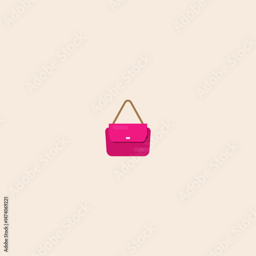 Colorful Handbag icon flat vector design. 