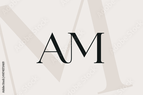 AM or MA letter logo icon design. Classic style luxury initials monogram.