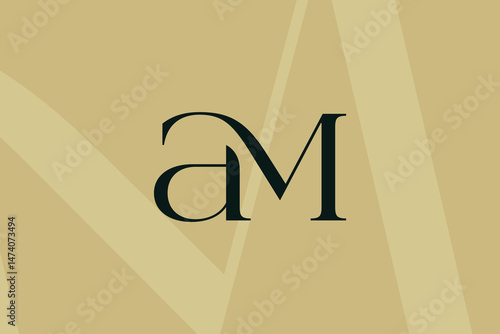 AM or MA letter logo icon design. Classic style luxury initials monogram.