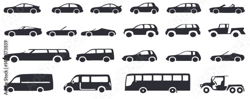 Car body types vector illustration