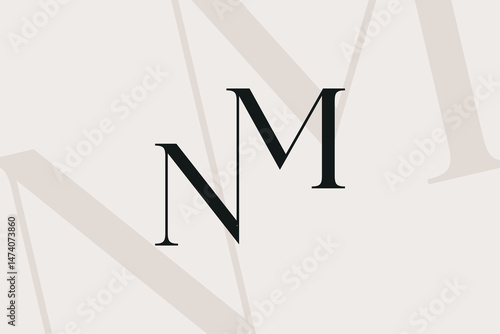 MN or NM letter logo icon design. Classic style luxury initials monogram.