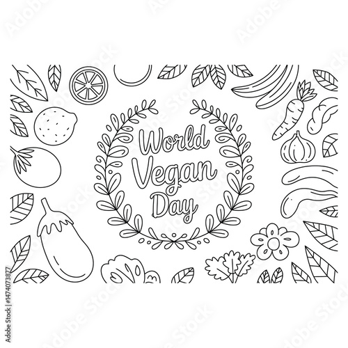 Go Vegan Illustration for World Vegan Day Events