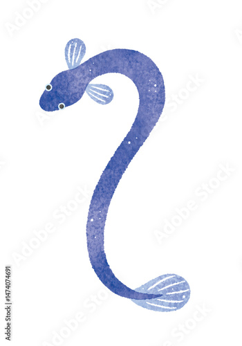 うなぎ　ウナギ　鰻　水彩イラスト