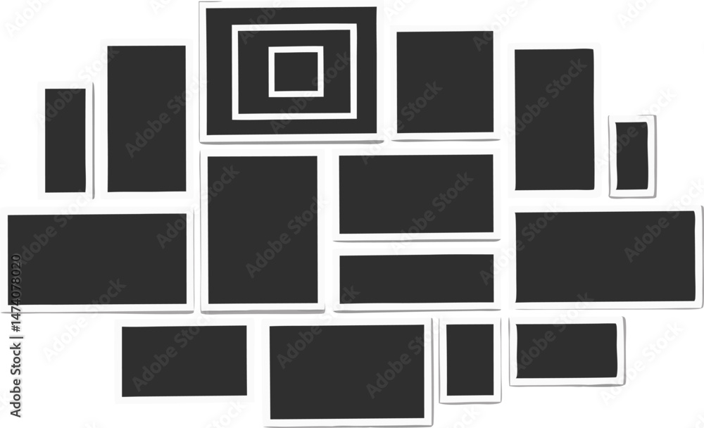 Collage photo frames. Vector illustration Collage photo frames. Vector illustration
