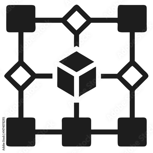 Abstract blockchain network design representing digital technology and decentralization