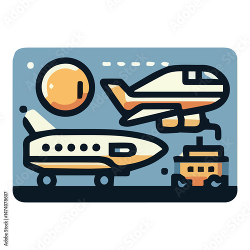 airplane takeoff vector art