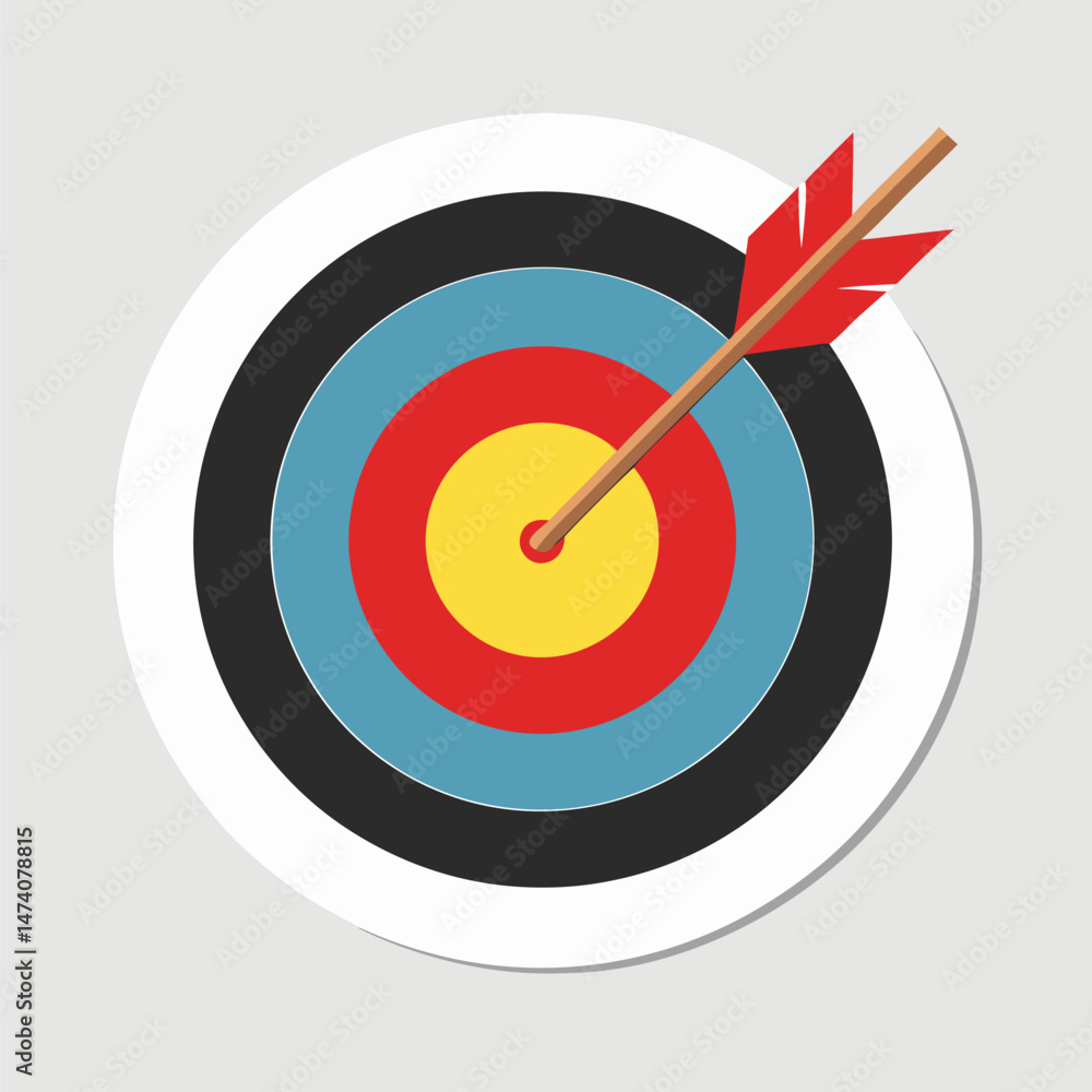 Target with arrow. Archery. Vector illustration. Target with arrow. Archery. Vector illustration.