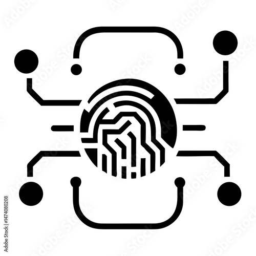 Modern outline fingerprint scan icon illustrating biometric security and verification