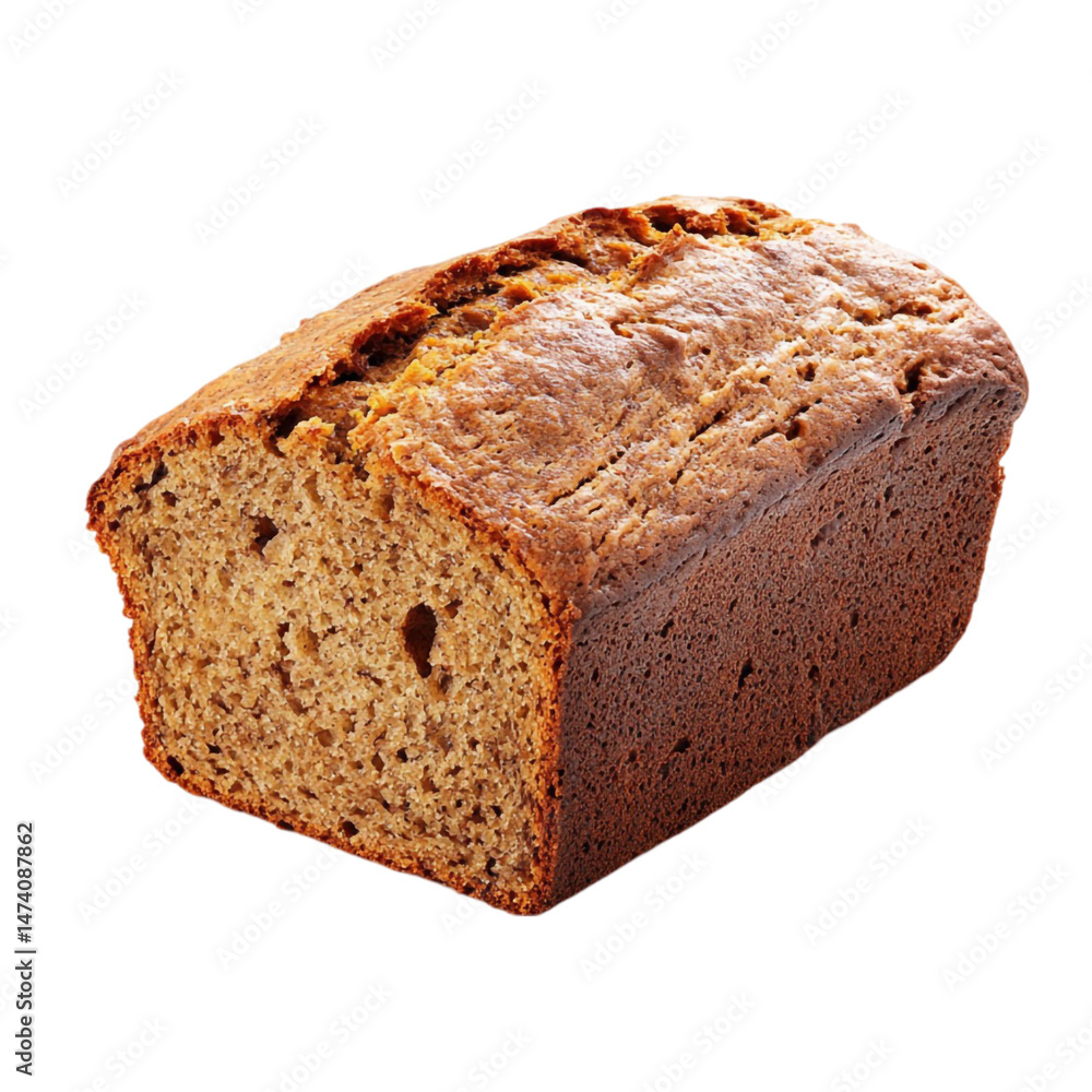 Delicious loaf of homemade banana bread baked to perfection ready to eat Delicious loaf of homemade banana bread baked to perfection ready to eat