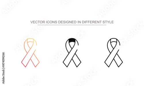 Peace Ribbon icon design with white background stock illustration