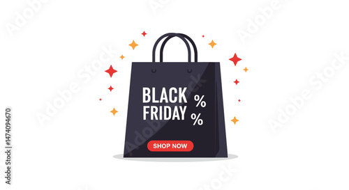 Shopping bag promoting Black Friday sale