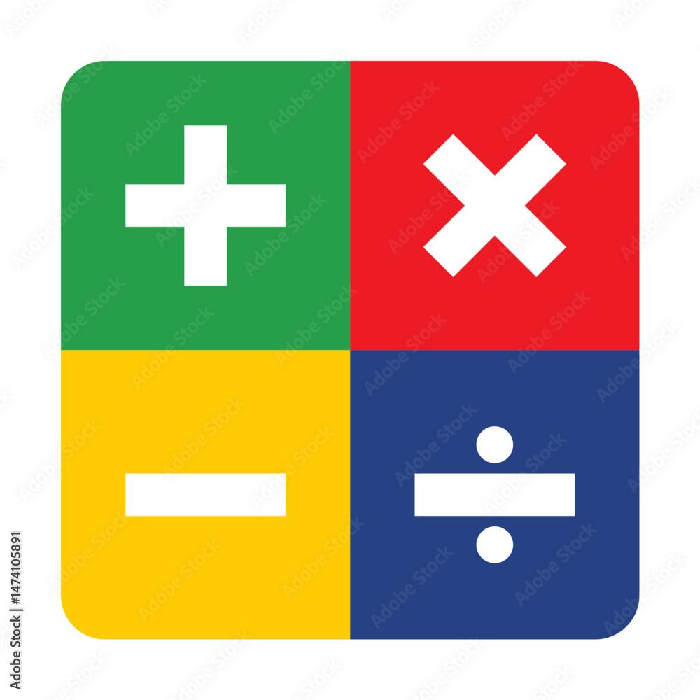 Fototapeta premium calculator symbol icon addition multiplication and subtraction