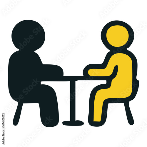Interview Icon - Vector Job Interview and Conversation Illustration