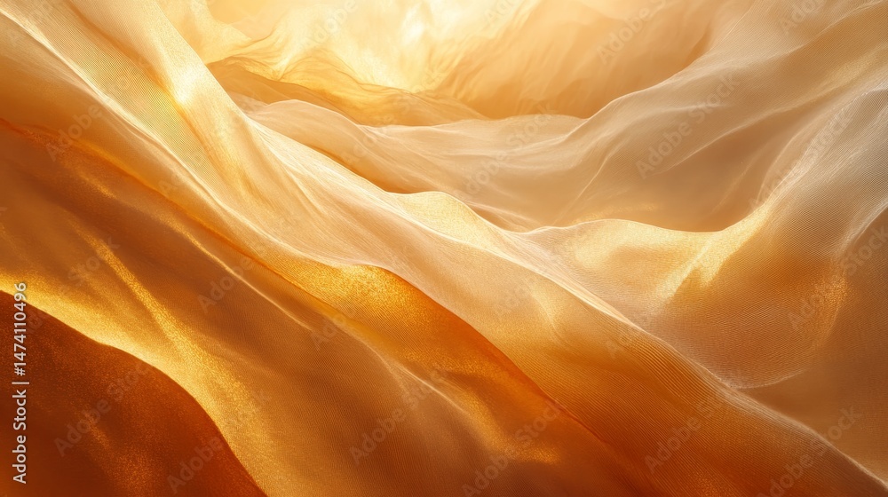 Fototapeta premium Abstract Background With Delicate Fluid Waves In Monochrome Colors. Luxury, Elegant, Minimal.
