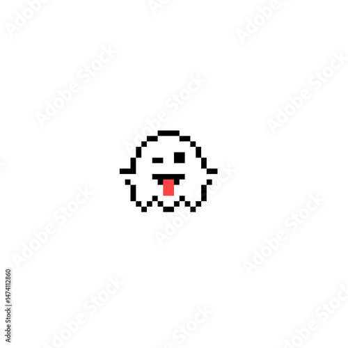 Bilde på lerret emote a ghost dressed in white and sticking out his tongue