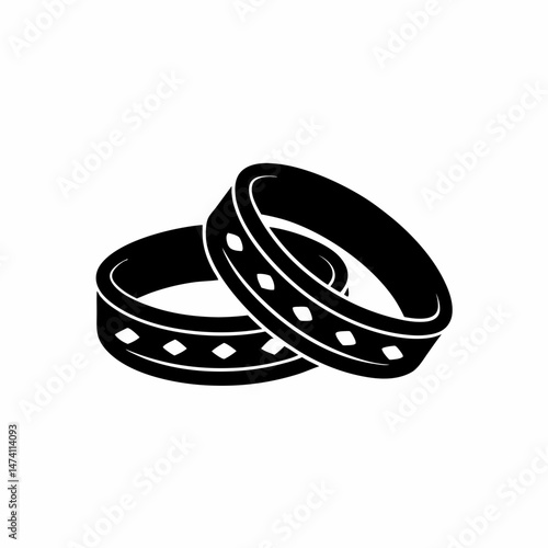 creative details Wedding rings icon Vector Illustration