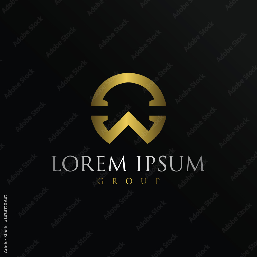 Monogram gold letter W logo design template Monogram gold letter W logo design template