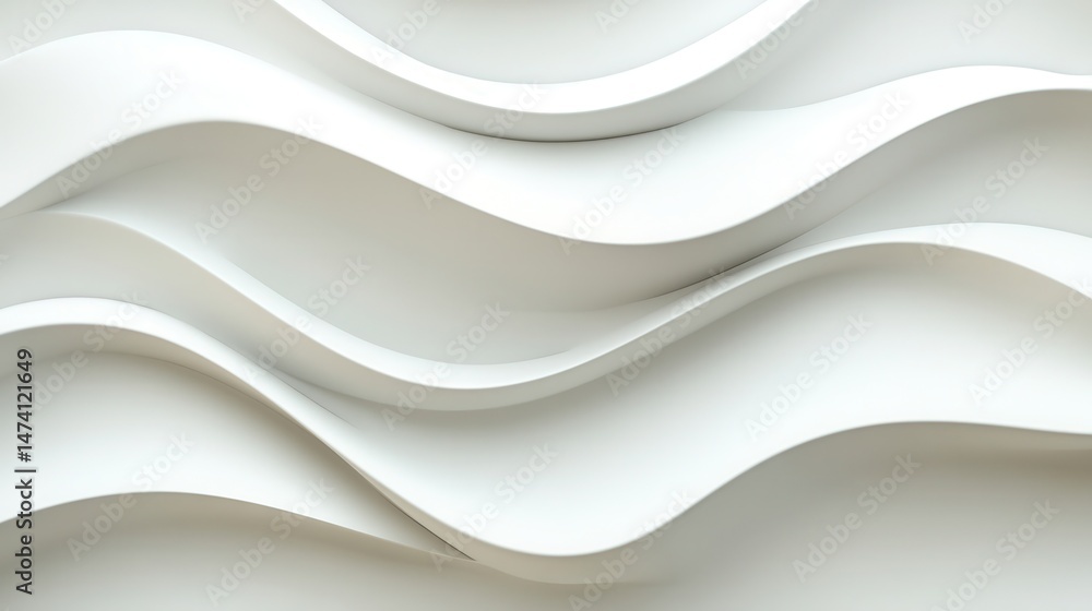 Obraz premium Abstract white wavy design