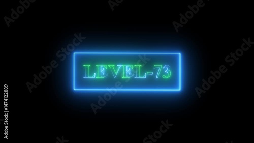 Wallpaper Mural Glowing neon blue color LEVEL- 73 text animation on black background icon sign symbol Torontodigital.ca