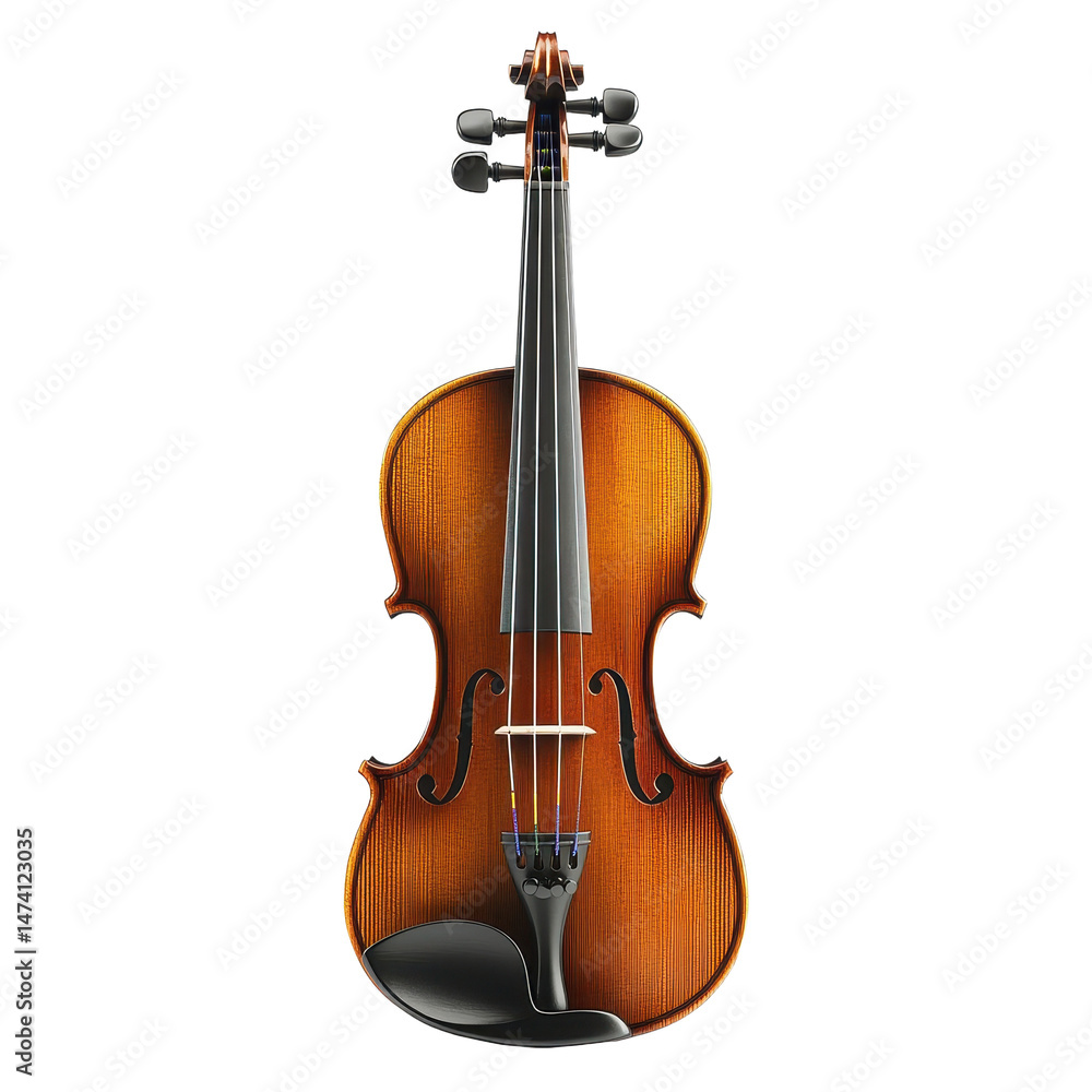 Fototapeta premium Violin isolated on transparent background.