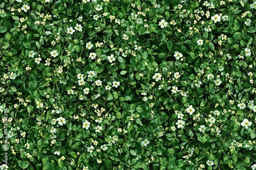 White and green grassy floral pattern. White and green grassy floral pattern.