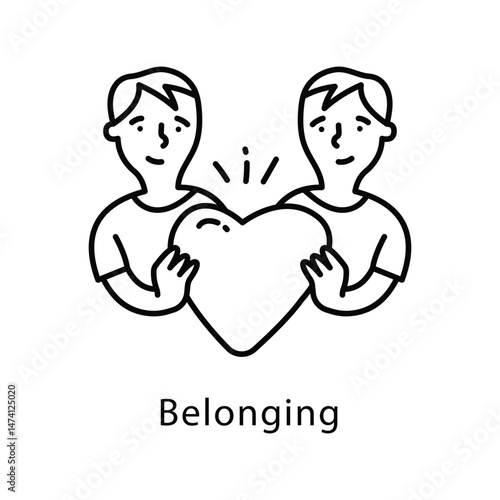 Belonging Vector Outline Style Icon. Eps 10 File 