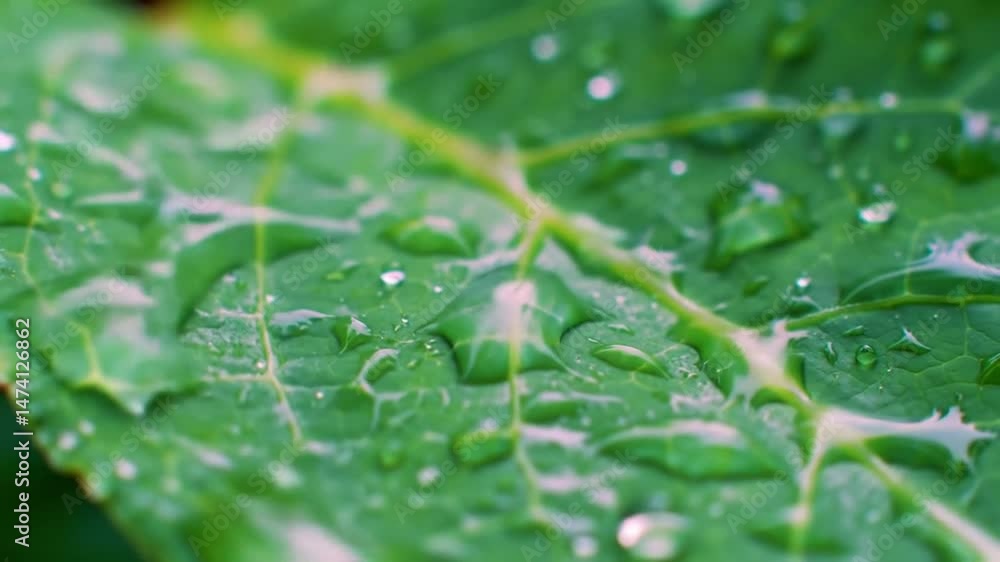 Emerald Canopy Gleaming Morning Dew Adorning Green Hydrangea Leaf Emerald Canopy Gleaming Morning Dew Adorning Green Hydrangea Leaf
