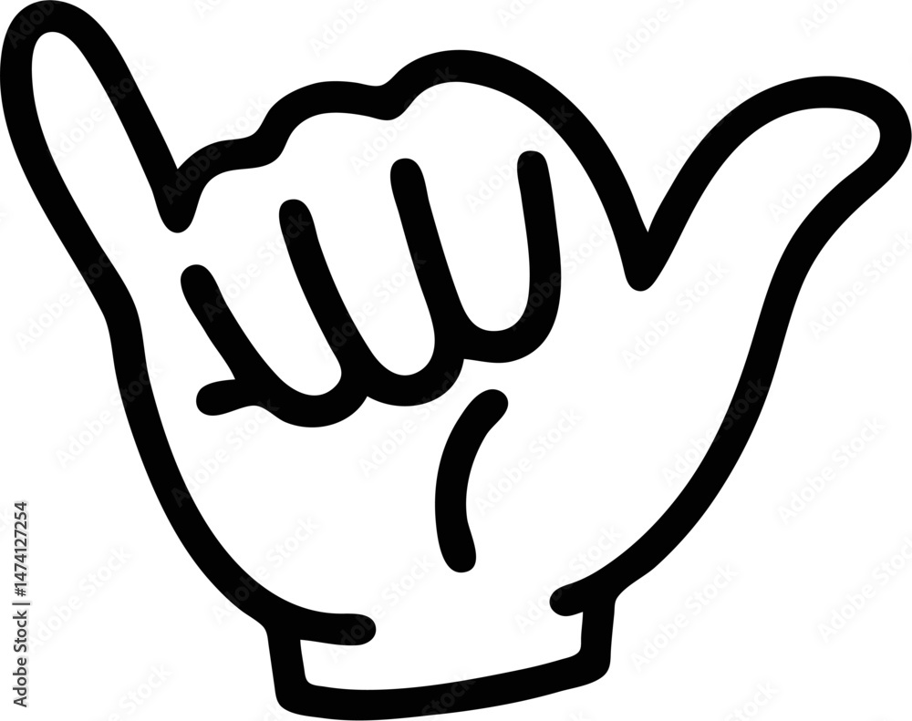 Obraz premium Shaka Hand Sign Icon