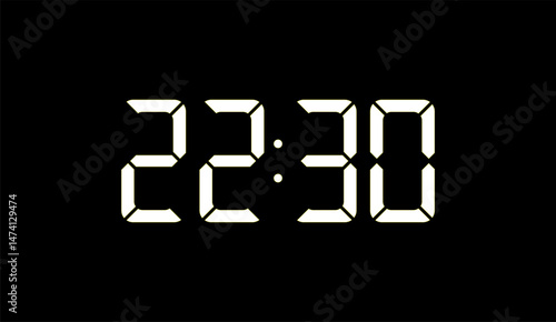 Digital Clock Displaying 22:30 on a Black Background Representing Time and Technology with Clear Readability and a Modern Aesthetic Precise Hour Display