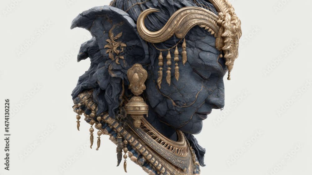 Lord shiva's serene expression temple sculpture spiritual environment side view inner peace concept Lord shiva's serene expression temple sculpture spiritual environment side view inner peace concept