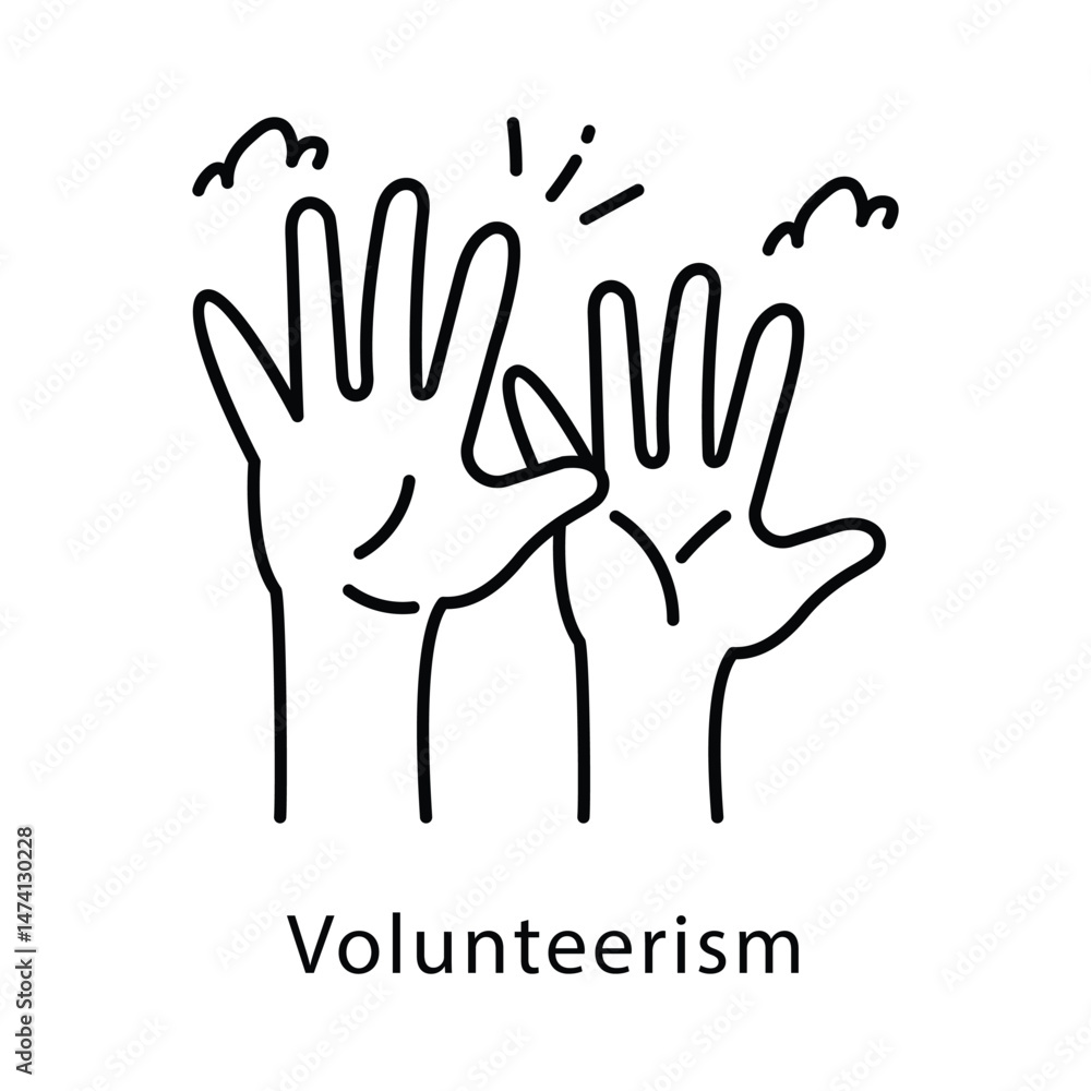 Fototapeta premium Volunteerism Vector Outline Style Icon. Eps 10 File 