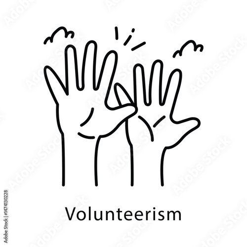 Volunteerism Vector Outline Style Icon. Eps 10 File 