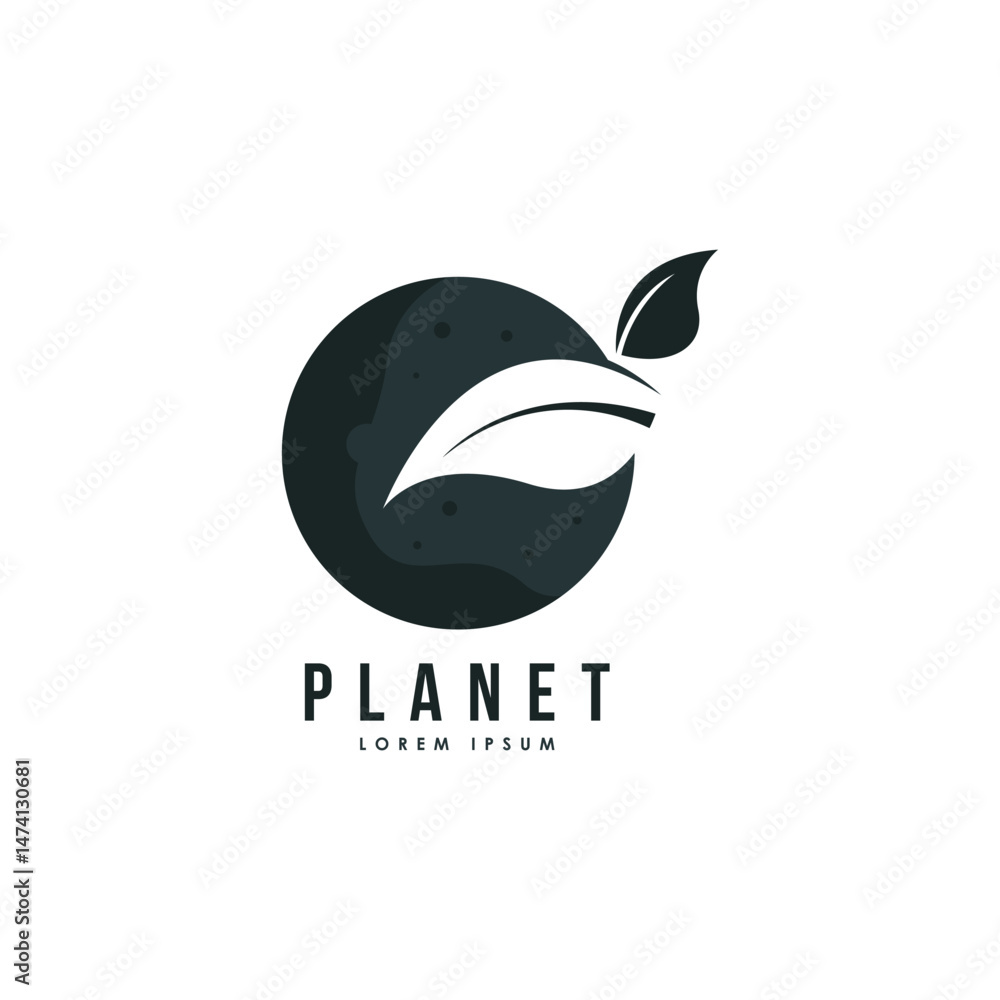 Naklejka premium Space planet logo design template
