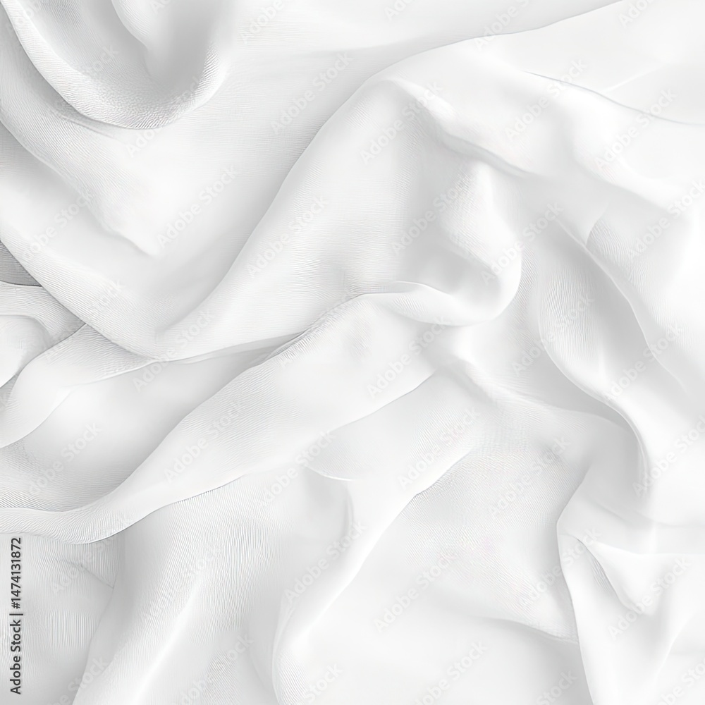 Obraz premium Smooth, flowing white fabric folds