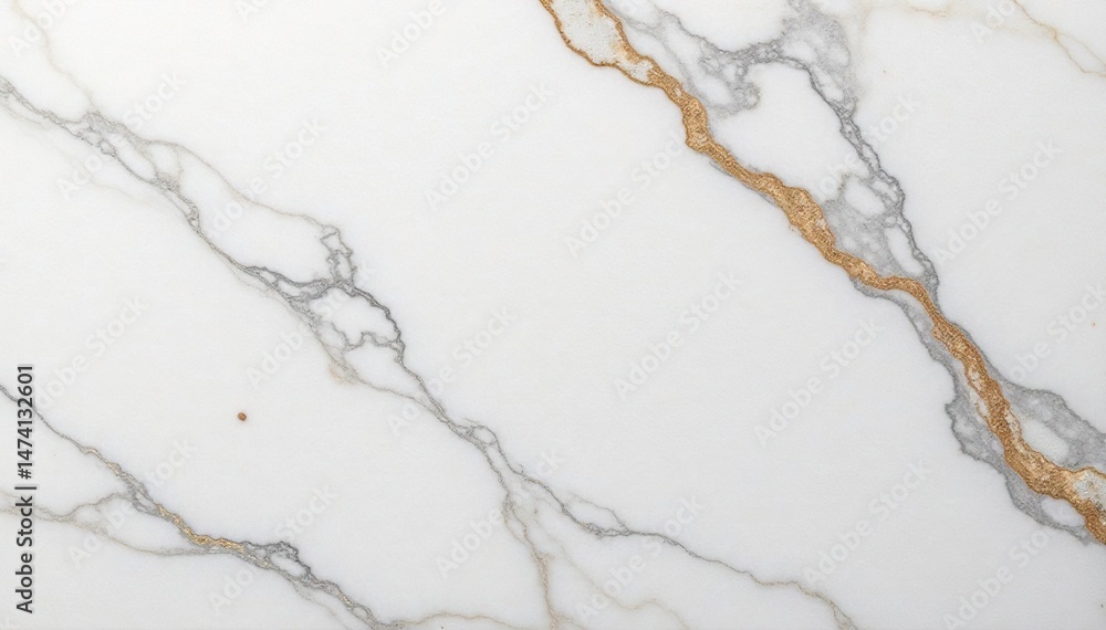 Fototapeta premium Close-up of a smooth, white marble block, showing its veining and texture , limestone, art