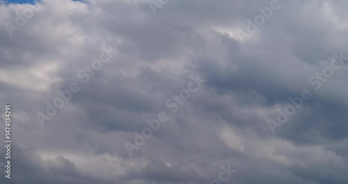 blue sky and white cloud , time lapse